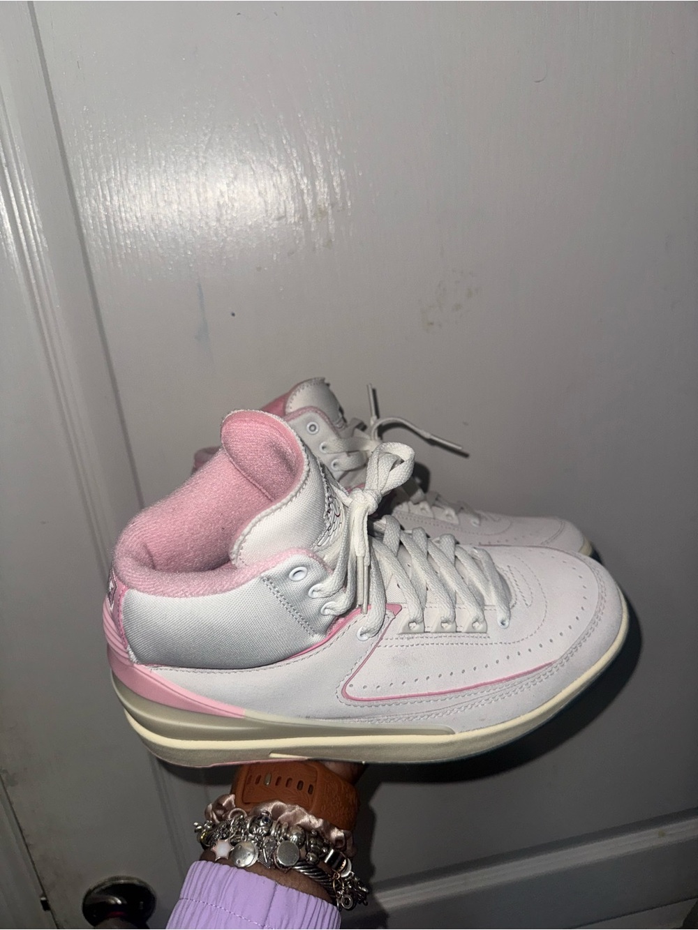 White and Pink Jordans